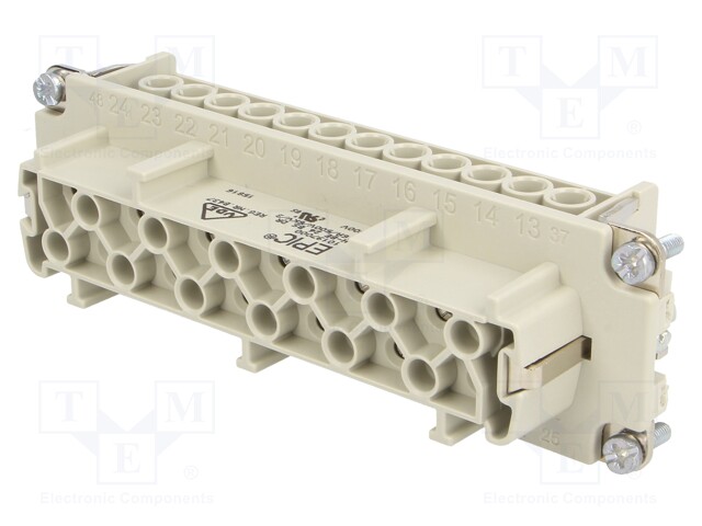 Connector: rectangular; female; EPIC H-BE; PIN: 24; 24+PE; 16A; 500V