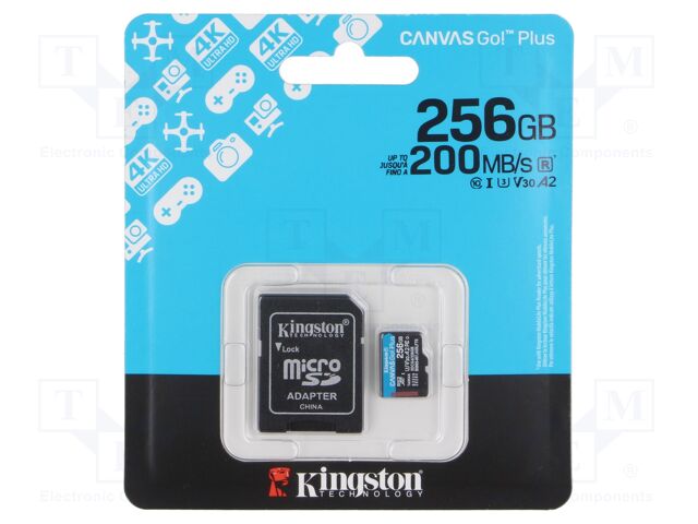 Memory card; microSD; R: 170MB/s; W: 90MB/s; Class 10 UHS I U3