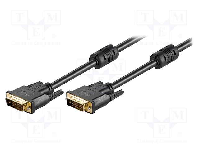 Cable; DVI-D (24+1) plug,both sides; 10m; Colour: black