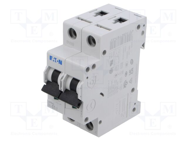 Circuit breaker; 230/400VAC; Inom: 1A; Poles: 2; DIN; Charact: C