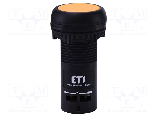 Switch: push-button; 22mm; NO; yellow; IP65; flat; E; Pos: 2; Ø22.5mm