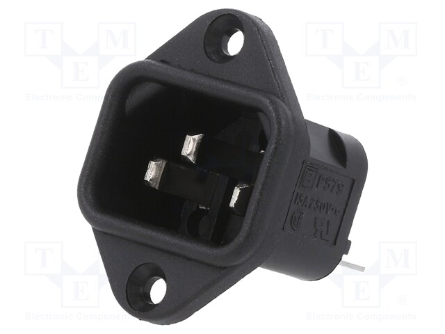 Connector: AC supply; socket; male; 10A; 250VAC; C14 (E); -40÷70°C