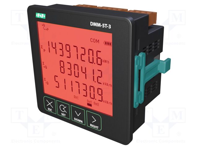 Power network meter; on panel; digital,mounting; three-phase