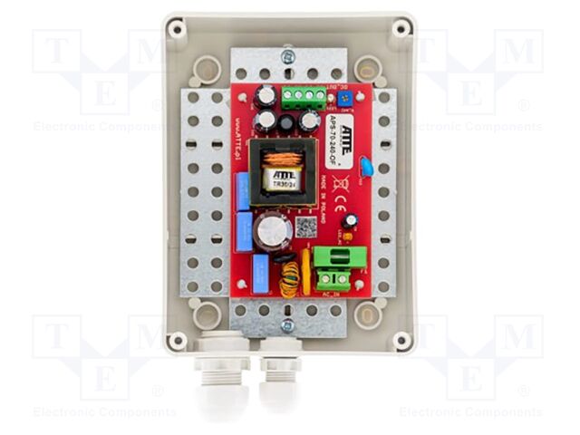 Power supply; IP56; 190÷260VAC; CCTV; PCB,plastic; APS; 24VDC; 90%