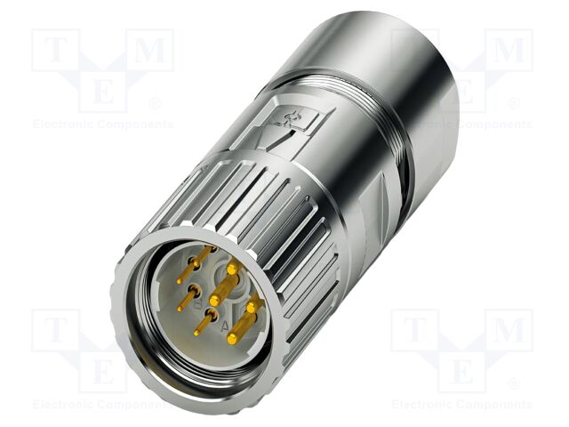 Connector: M23; plug; PIN: 8(4+4); crimped; straight; M23 PRO; 630V