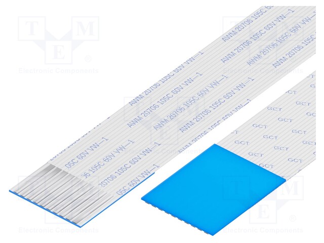 FFC cable; Cores: 10; Cable ph: 1mm; L: 50mm; 60V; Plating: tinned; 1A