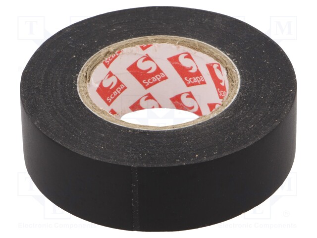 Tape: electrical insulating; W: 19mm; L: 20m; Thk: 0.13mm; black