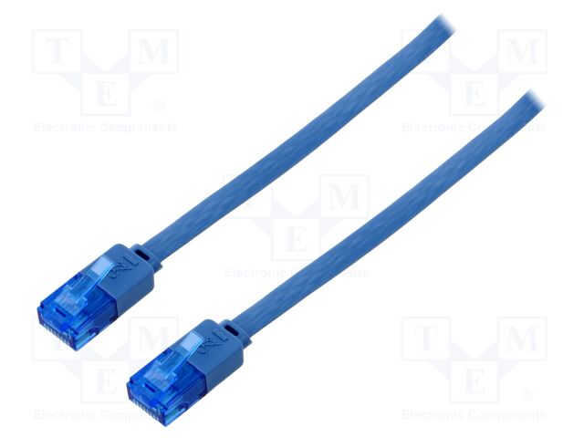 Patch cord; U/UTP; 6a; stranded; Cu; PVC; blue; Len: 2m; 32AWG