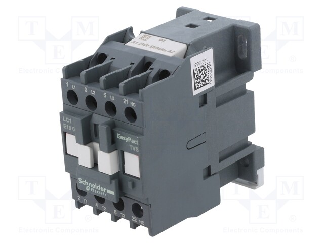 Contactor: 3-pole; NO x3; Auxiliary contacts: NC; 230VAC; 18A; DIN