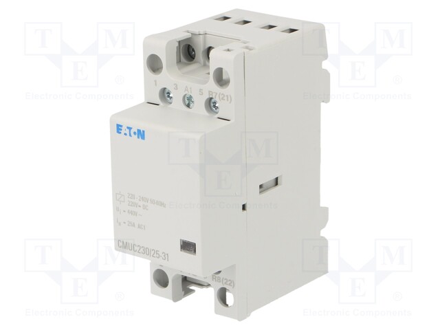Contactor: 4-pole installation; 25A; 230VAC; 230VDC; NC + NO x3