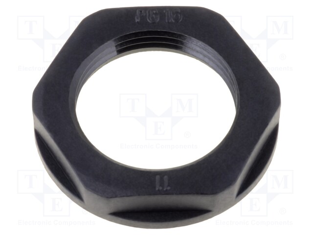 Nut; PG13,5; polyamide; 27mm; black; -40÷100°C; Thread: PG