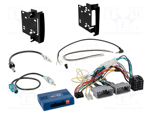 Adapter for control from steering wheel; DIN,Fakra,ISO; black