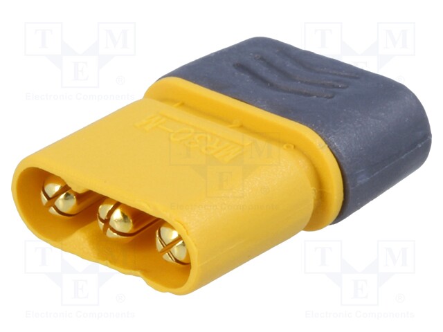 Plug; DC supply; MR30; male; PIN: 3; for cable; soldered; 15A; 500V