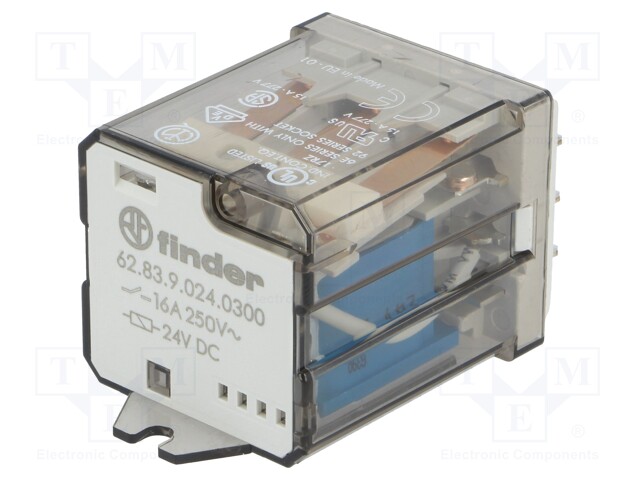 Relay: electromagnetic; 3PST-NO; 24VDC; 16A/250VAC; max.400VAC