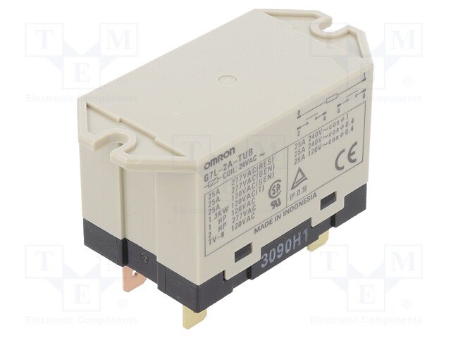 Relay: electromagnetic; DPST-NO; Ucoil: 24VAC; Icontacts max: 25A