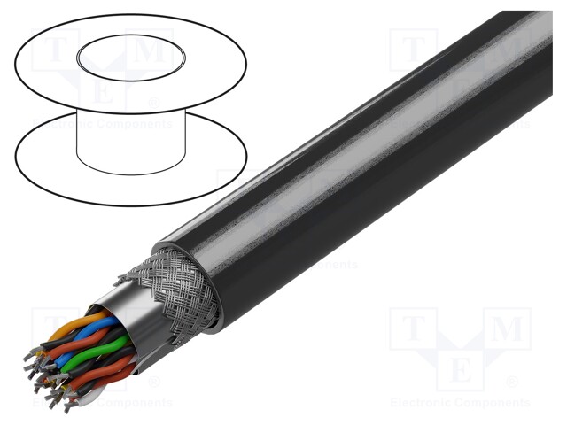 Wire; RS232,RS422; 13x2x28AWG; stranded; Cu; PVC; chrome; 152m; 30V