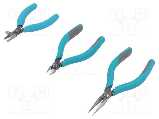 Kit: pliers; Pcs: 3; ESD; Series: Erem; case