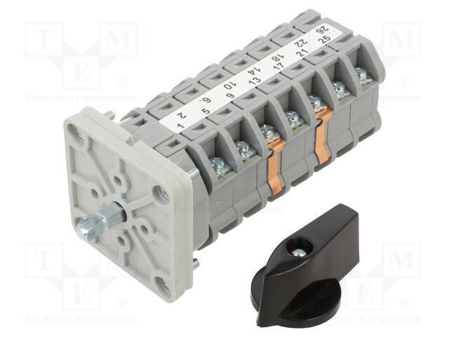 Switch: cam switch; Stabl.pos: 3; 16A; Poles: 3; Pos: 3; IP65; grey