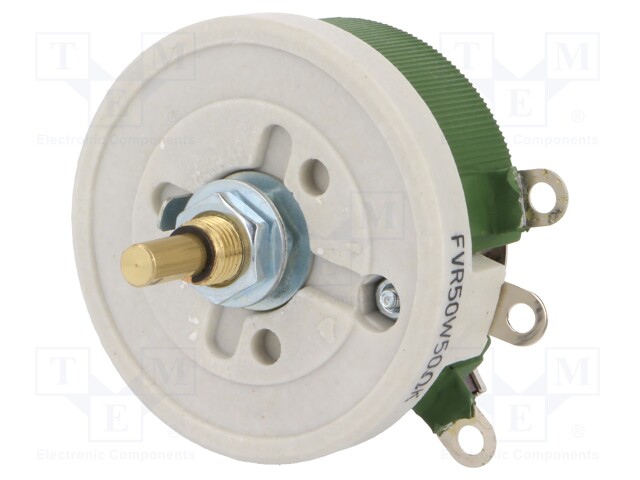 Potentiometer: shaft; single turn; 50Ω; 50W; ±10%; 6mm; wirewound