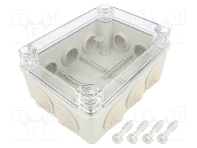 Enclosure: junction box; X: 110mm; Y: 150mm; Z: 70mm; IP65; grey