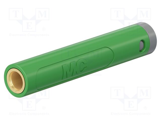 Connector: 4mm banana; socket; 32A; 30VAC; 60VDC; green