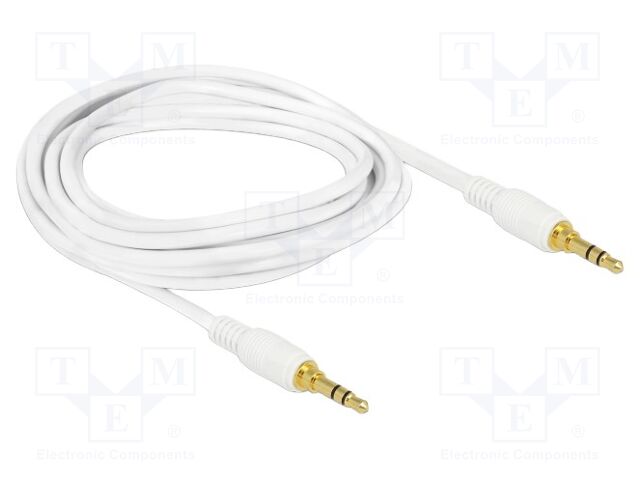 Cable; Jack 3.5mm 3pin plug,both sides; 2m; Plating: gold-plated
