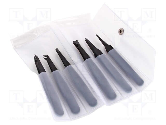 Set of tweezers; ESD; 6pcs.