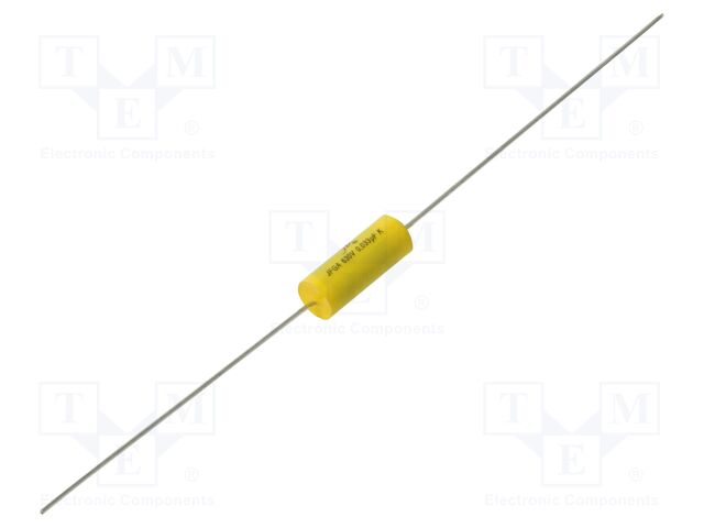Capacitor: polypropylene; 0.033uF; 630VDC; Ø7x15.5mm; THT; ±10%