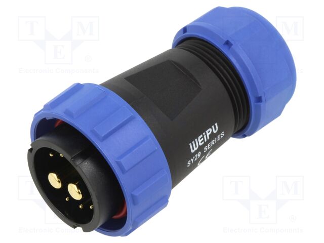 Plug; SY29; male; PIN: 8(2+6); IP67; 5A,60A; soldering; for cable