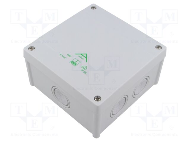 Enclosure: junction box; X: 127mm; Y: 127mm; Z: 70mm; IP66; grey; ABOX