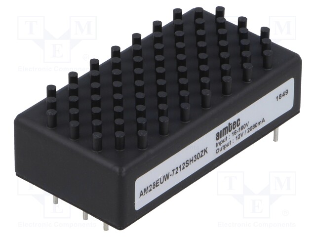 Converter: DC/DC; 25W; Uin: 16÷160V; 12VDC; Iout: 2.08A; 2"x1"; 48g