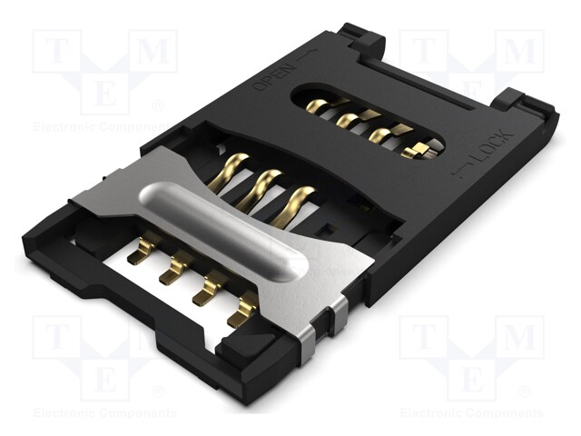 Connector: for cards; Mini SIM; SMT; gold flash; PIN: 6; 2.5mm; reel