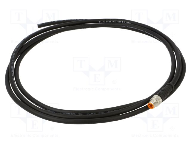 Connection lead; M8; PIN: 3; straight; 2m; plug; 50VAC; 4A; -25÷80°C