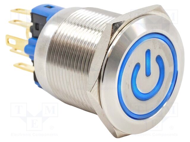 Switch: vandal resistant; SPST-NO + SPST-NC; 2A/48VDC; IP65; blue