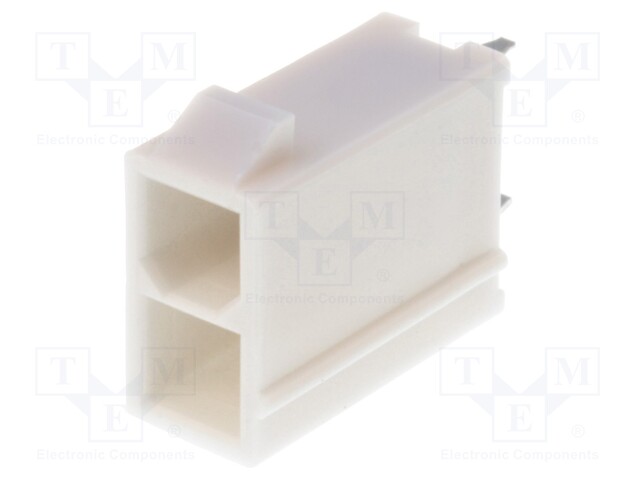 Socket; wire-board; male; Mini-Fit Jr; 4.2mm; PIN: 2; THT; PCB snap