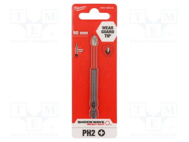 Screwdriver bit; Phillips; PH2; Overall len: 0mm; Kind: impact