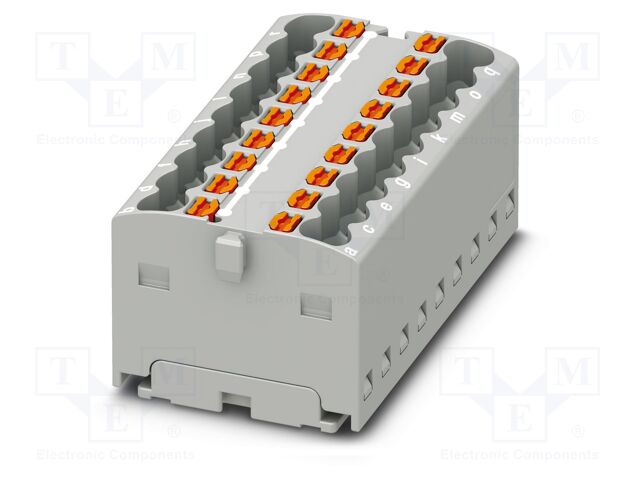 Splice terminal: rail; 17.5A; 450V; push-in; PA; L: 17.7mm; W: 37.4mm