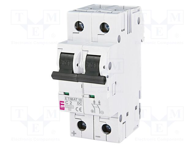 Circuit breaker; 220/440VDC; Inom: 2A; Poles: 2; Charact: C; 6kA