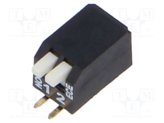 Switch: DIP-SWITCH; Poles number: 2; OFF-ON; 0.025A/24VDC; Pos: 2/2