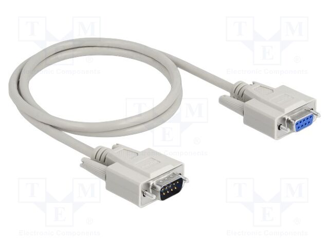 Cable; D-Sub 9pin socket,D-Sub 9pin plug; 1m; beige