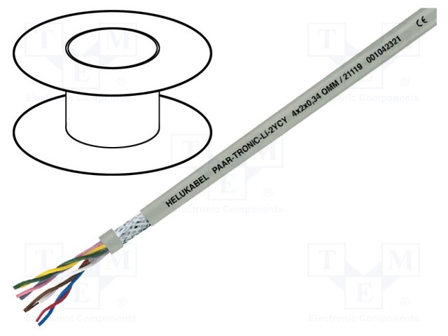 Wire; PAAR-TRONIC-Li-2YCY; 2x2x0,5mm2; tinned copper braid; PE