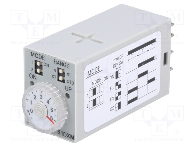 Timer; 0.5s÷60min; DPDT; 250VAC/7A; 24VDC; socket; -10÷50°C; PIN: 8