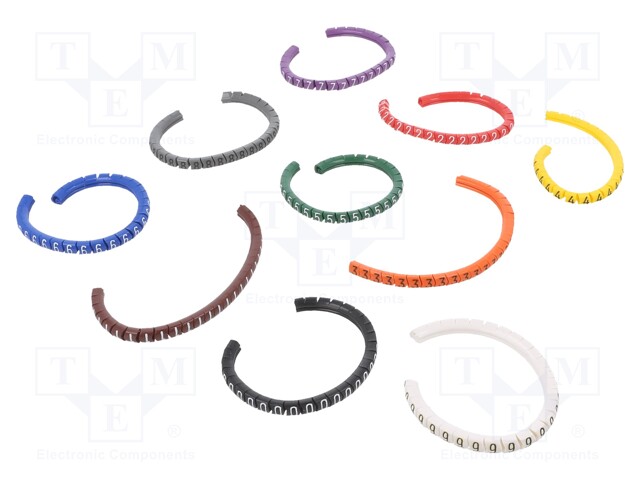 Markers for cables and wires; 1.3÷3mm; PVC; -30÷60°C; leaded; PA