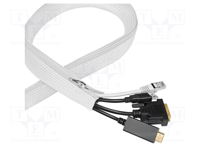 Cable box; multi use; white; L: 5m; polyester; Ø: 50mm