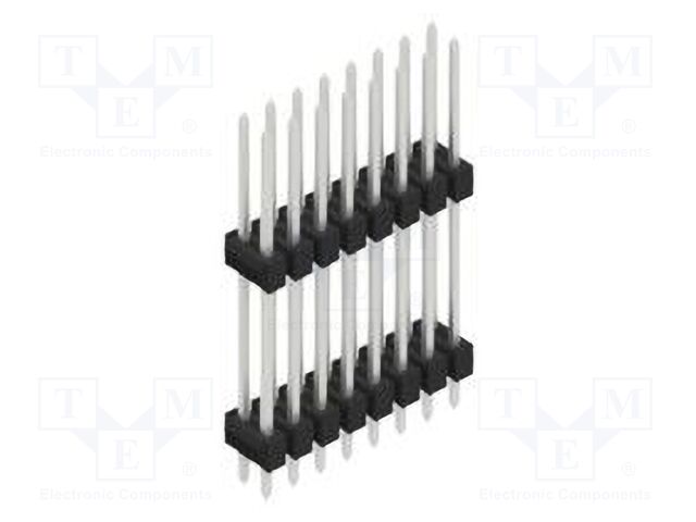 Connector: pin strips; pin header; male; PIN: 16; 2.54mm; THT; 2x8
