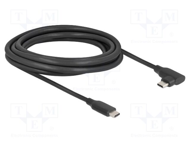Cable; USB C plug,USB C plug 90° left/right; 3m; black; 10Gbps