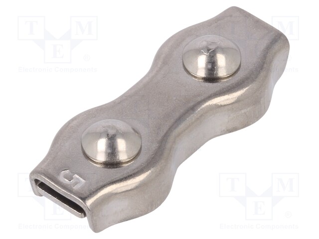 Rope clamp duplex; acid resistant steel A4; for rope; Ørope: 5mm