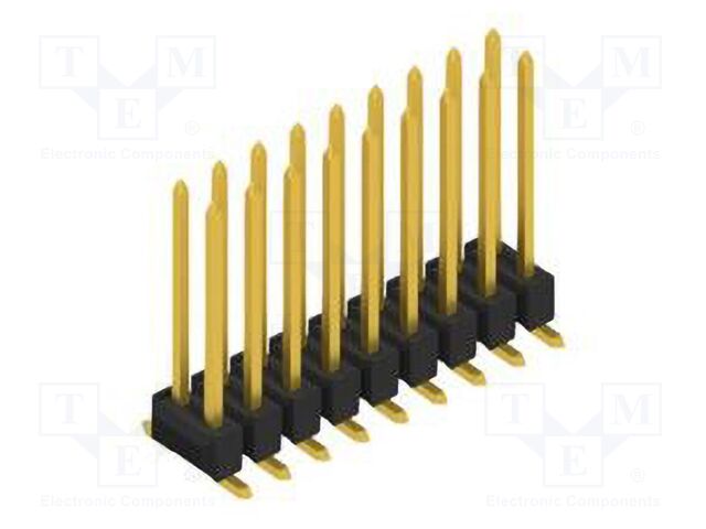 Connector: pin strips; pin header; male; PIN: 18; 2.54mm; SMT; 2x9