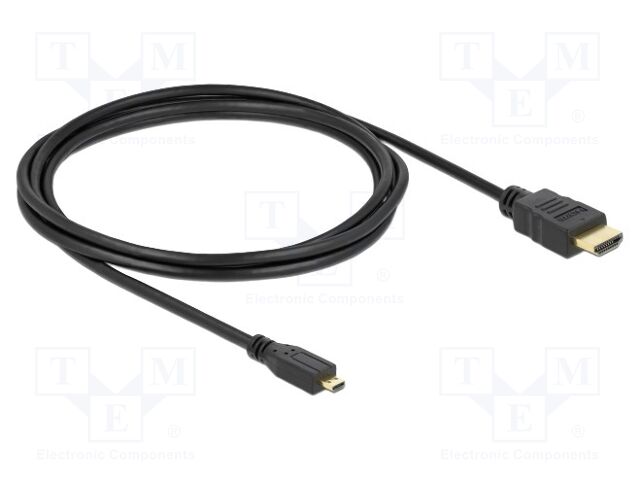 Cable; HDMI plug,micro HDMI plug; 4K,HEC,UHD 2160p; 3m; black