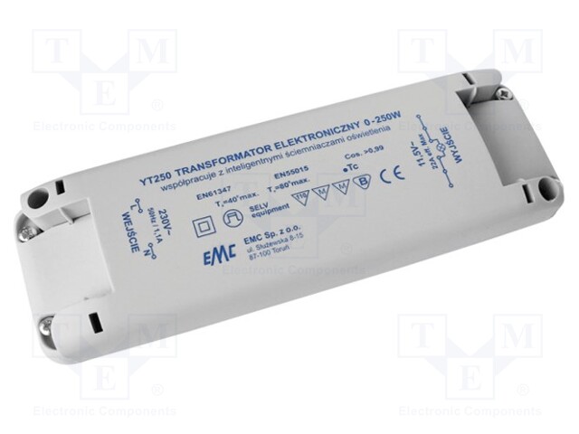 Transformer: electronic; 250VA; 230VAC; 11.5V; IP40; 175x54x38mm